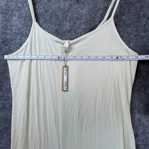 Skims Soft Lounge Slip Mini Dress Women 4X White Ribbed Spaghetti Strap Pullover - Picture 6 of 9